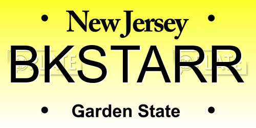 BKSTARR New Jersey License Plate
