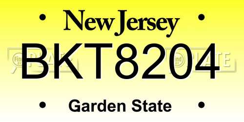 BKT8204 New Jersey License Plate
