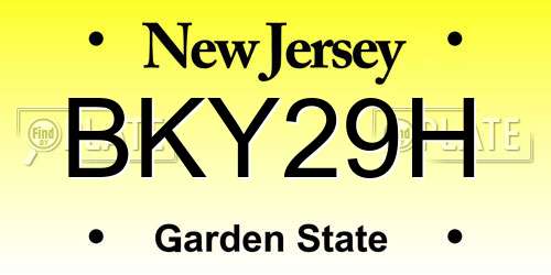 BKY29H New Jersey License Plate
