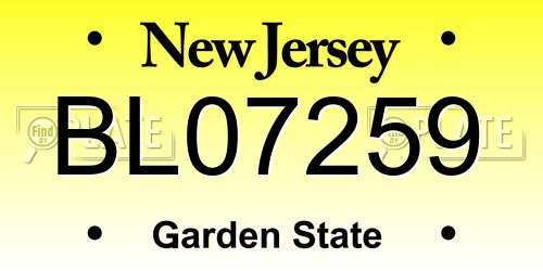 BL07259 New Jersey License Plate