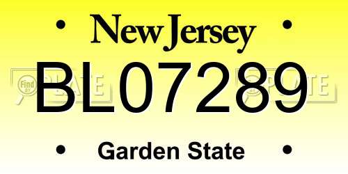 BL07289 New Jersey License Plate