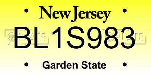 BL1S983 New Jersey License Plate