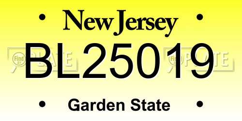 BL25019 New Jersey License Plate