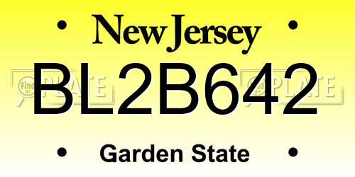 BL2B642 New Jersey License Plate