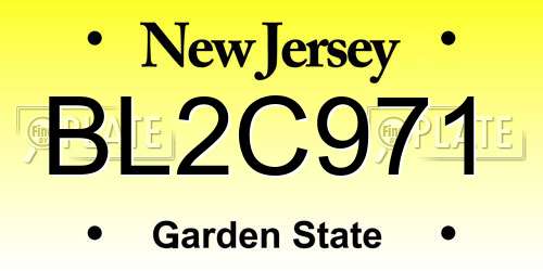 BL2C971 New Jersey License Plate