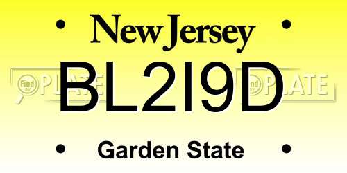 BL2I9D New Jersey License Plate