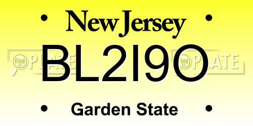 BL2I9O New Jersey License Plate