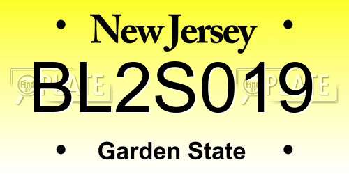 BL2S019 New Jersey License Plate