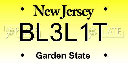 BL3L1T New Jersey License Plate
