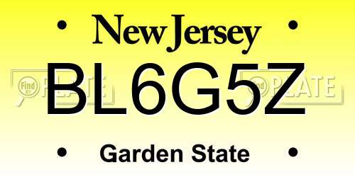 BL6G5Z New Jersey License Plate