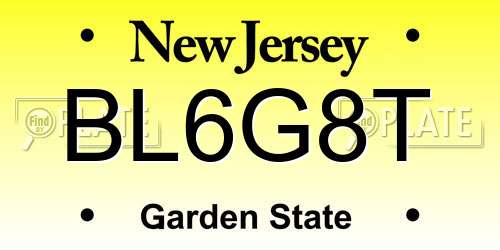 BL6G8T New Jersey License Plate