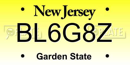 BL6G8Z New Jersey License Plate