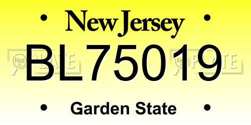 BL75019 New Jersey License Plate