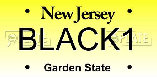 BLACK1 New Jersey License Plate