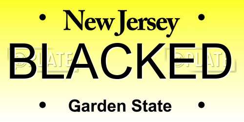 BLACKED New Jersey License Plate