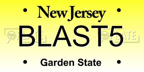 BLAST5 New Jersey License Plate