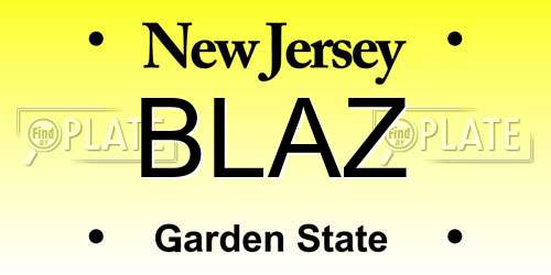 BLAZ New Jersey License Plate