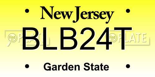 BLB24T New Jersey License Plate