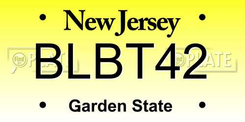 BLBT42 New Jersey License Plate