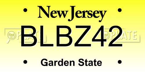 BLBZ42 New Jersey License Plate