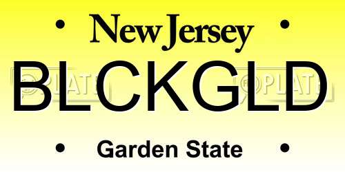 BLCKGLD New Jersey License Plate
