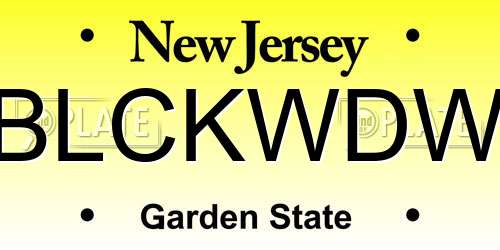 BLCKWDW New Jersey License Plate