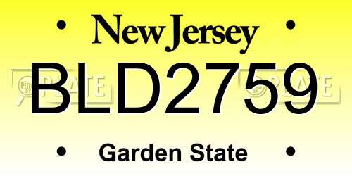 BLD2759 New Jersey License Plate