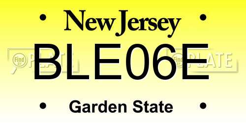 BLE06E New Jersey License Plate