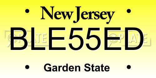 BLE55ED New Jersey License Plate