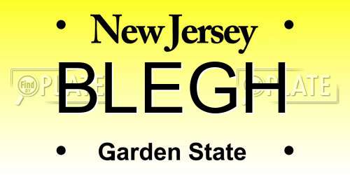 BLEGH New Jersey License Plate