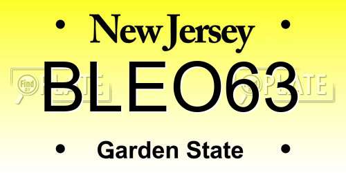 BLEO63 New Jersey License Plate