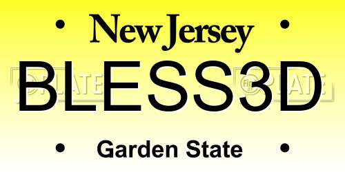 BLESS3D New Jersey License Plate