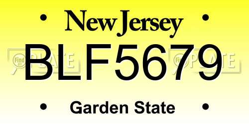 BLF5679 New Jersey License Plate