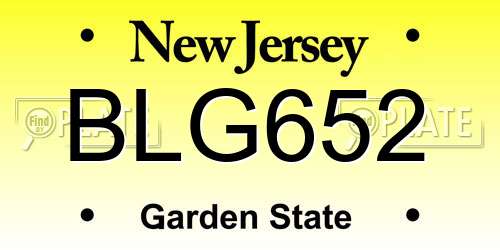 BLG652 New Jersey License Plate