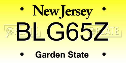 BLG65Z New Jersey License Plate