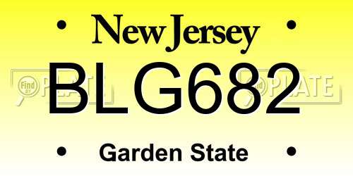 BLG682 New Jersey License Plate