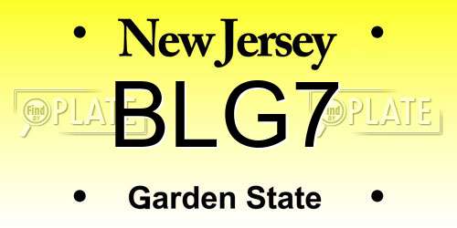 BLG7 New Jersey License Plate
