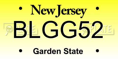 BLGG52 New Jersey License Plate