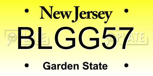 BLGG57 New Jersey License Plate