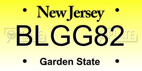 BLGG82 New Jersey License Plate