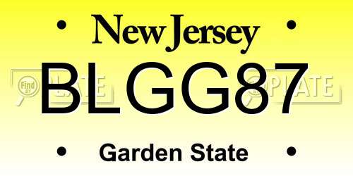 BLGG87 New Jersey License Plate