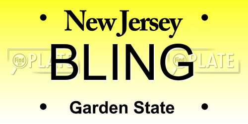 BLING New Jersey License Plate