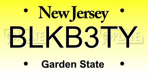BLKB3TY New Jersey License Plate
