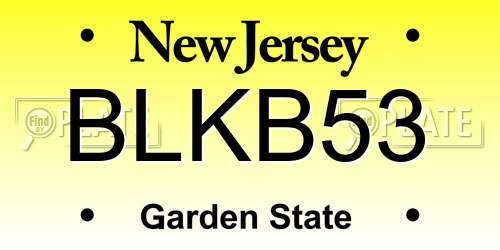 BLKB53 New Jersey License Plate