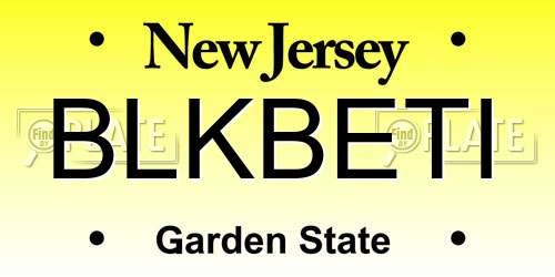 BLKBETI New Jersey License Plate