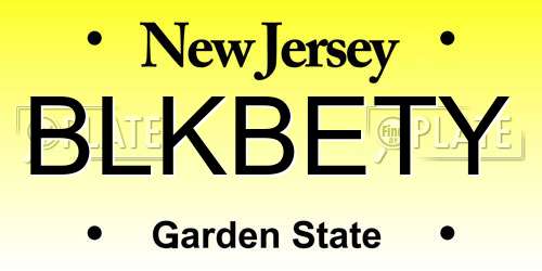 BLKBETY New Jersey License Plate