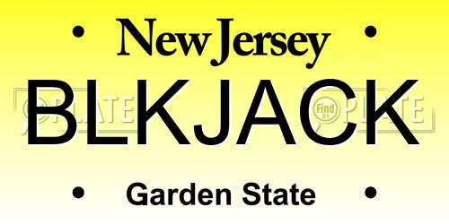 BLKJACK New Jersey License Plate