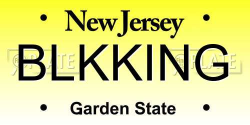 BLKKING New Jersey License Plate