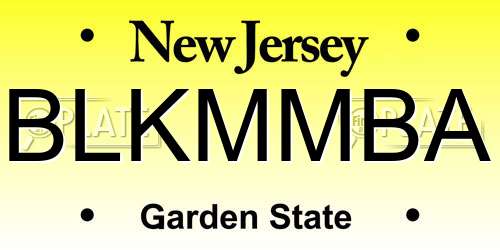 BLKMMBA New Jersey License Plate
