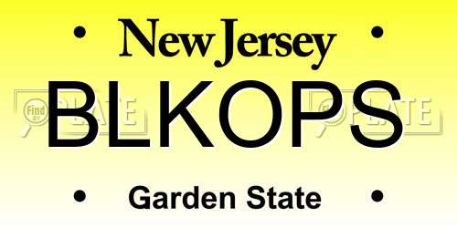 BLKOPS New Jersey License Plate